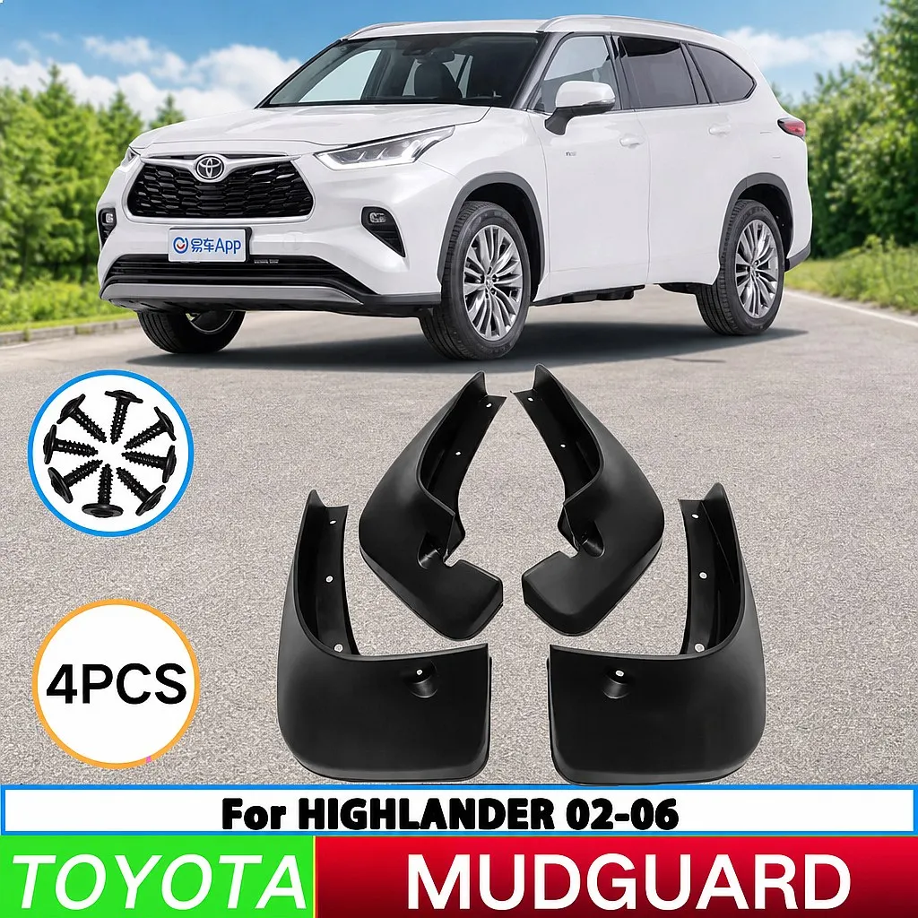 

For Toyota Highlander 2002-2006 Mud Flaps Splash Guards Front Rear Wheel Fender Car Accessories 4pcs
