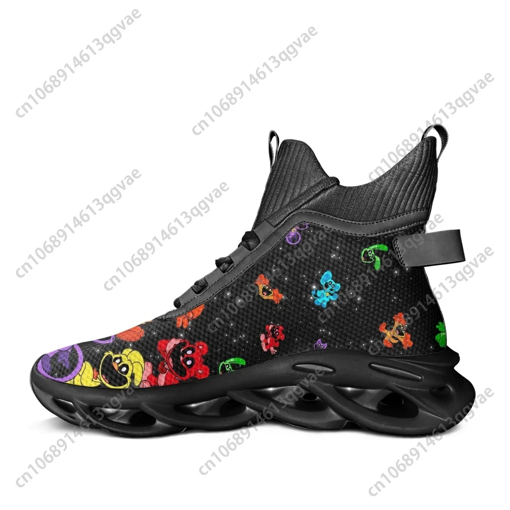 Smilings Critters Game Cartoon Guest High Top Flats Sneakers Mens Womens Sports Running Shoes Lace Up Mesh Footwear Custom Shoe