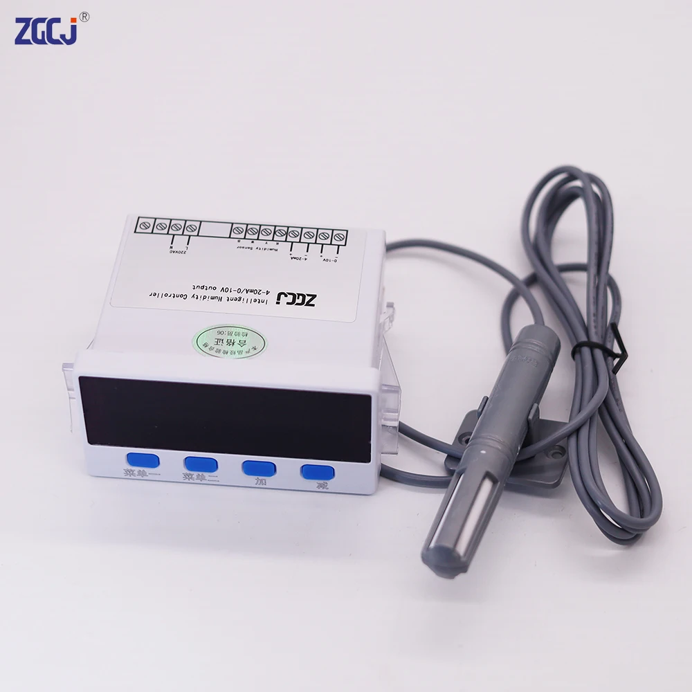 Digital display moisture meter range 0-99.9%RH air humidity controller with 4-20mA and 0-10V output with humidity sensor