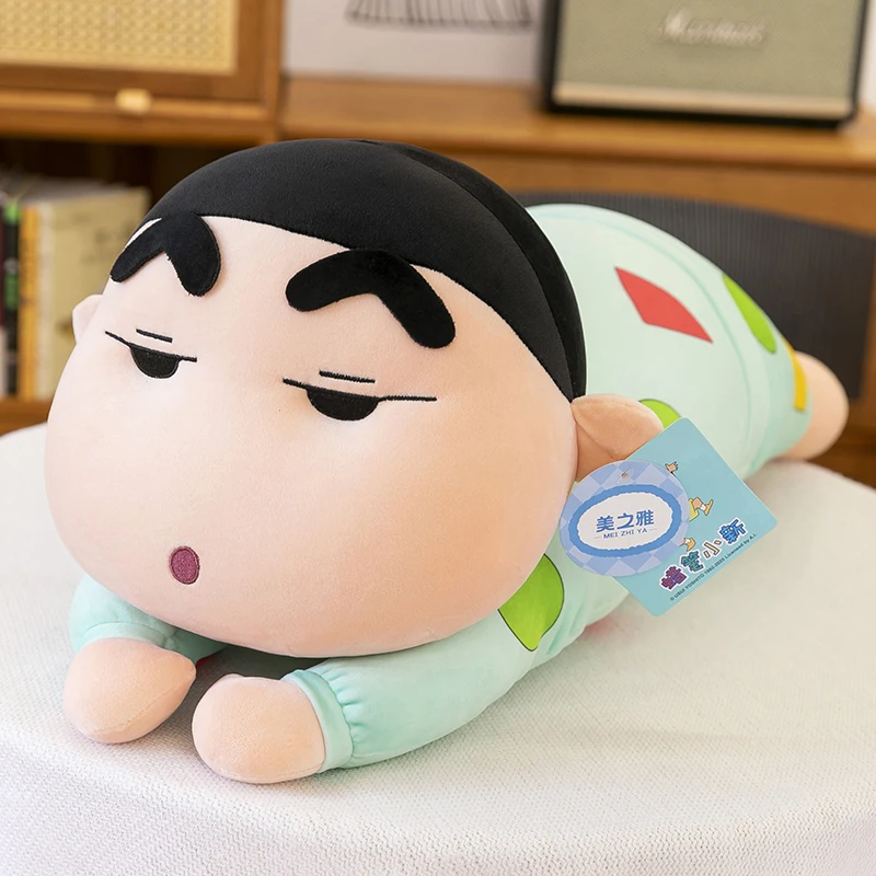 Genuíno com tags crayon shin chan plushies fofinho recheado anime deitado shin chan brinquedo de pelúcia sofá cama volta almofada decoração para casa presente