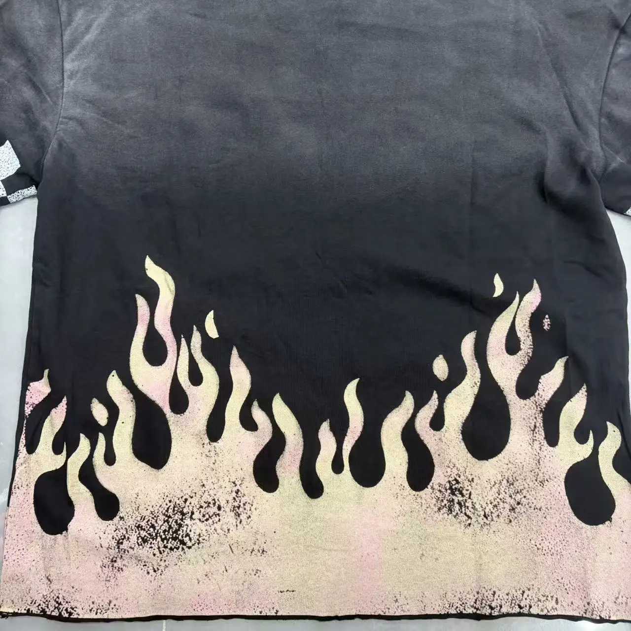 Satoshi Nakamoto Flame Graphic Long Sleeve T Shirt Men Women Oversized Vintage Distressed Layered Look Two Piece Style Top