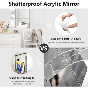 Rahmenloser Spiegel an der Quadratwand, Deckenfliesen, Hochzeit, Wohnzimmer, Heimdekoration, Wandaufkleber, 2 mm 8 Hauptverkaufsspiegeldecke - №3