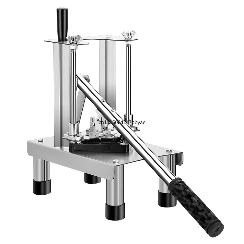 Stainless Steel Commercial Vegetable Cutter, Manual Push Slicer for Cucumber Radish Potato Lettuce & French Fries