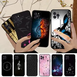 Musical Note Music Phone Case For iPhone 15 14 11 12 13 Mini Pro XS Max Cover 6 7 8 Plus X XR SE 2020 Funda Shell