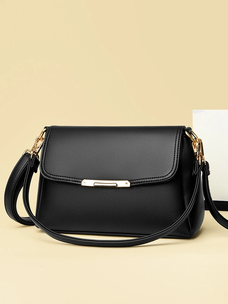

Middle-aged women's handbag New single-shoulder underarm bag Solid color large-capacity versatile stylish crossbody bag