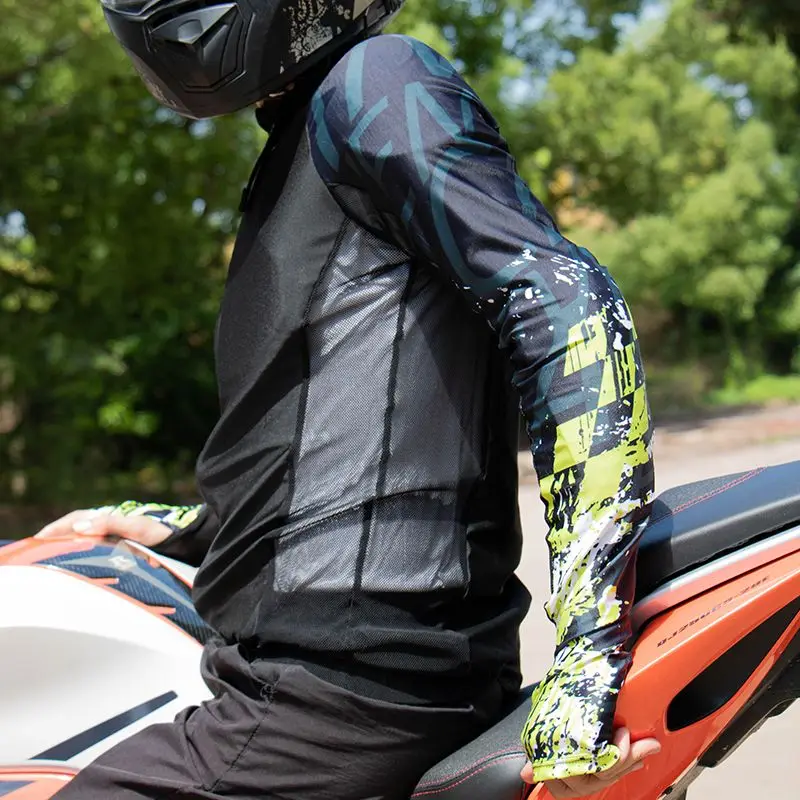 Men's Summer Motorcycle Cycling Clothes Protective Gear Quick Drying Anti-drop Sun Protection Whole Body Long Sleeves Breathable