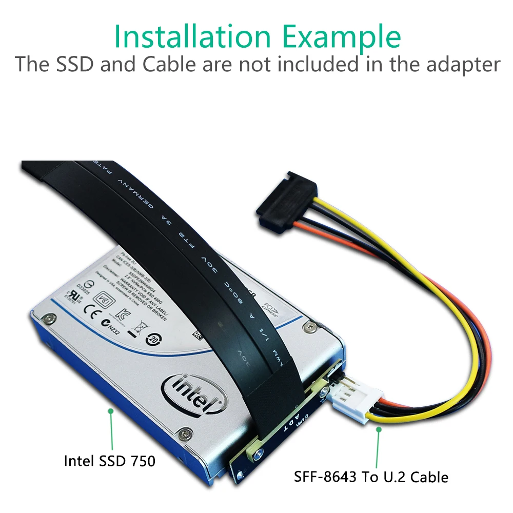 Riser Cable 20cm SFF-8639 U.2 to NGFF M.2 Key M Extension Cable Flexible Cable Riser Card Extension Port Adapter for U2 NVME SSD