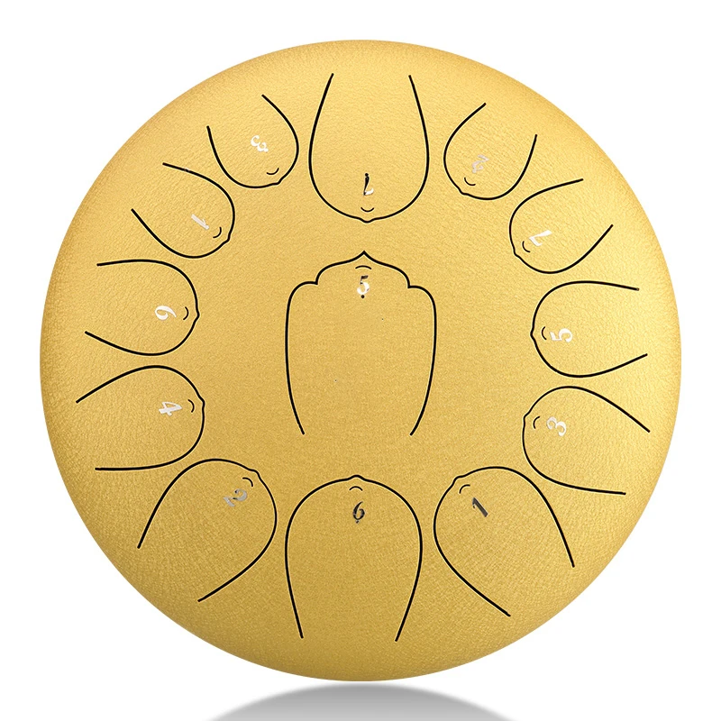 Hluru Drum Music 12 Inch 8/13 Notes Glucophone Steel Tongue Drum 8 Notes 13 Notes C Tone Ethereal Drum Percussion Instrument