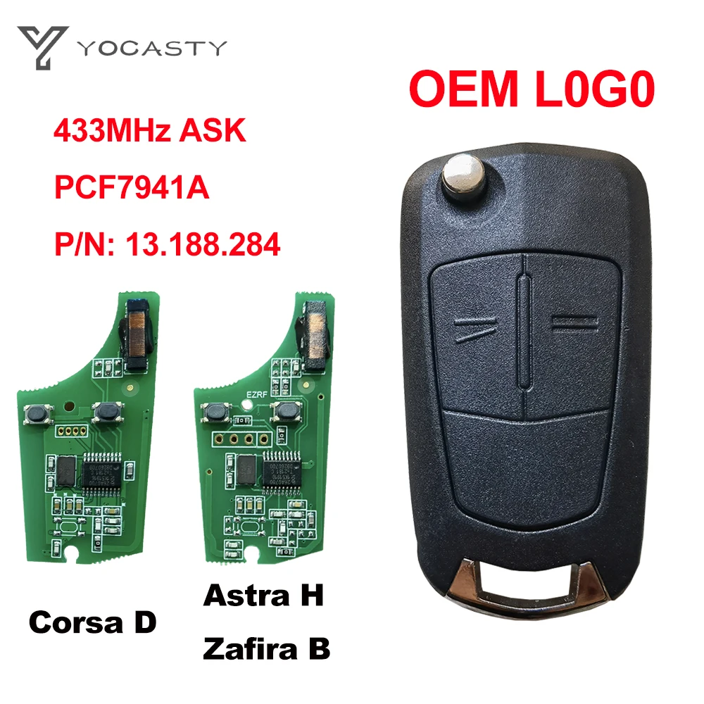 YOCASTY 736-743-A clé de voiture à distance PCF7941A 46 puce 433MHz pour Opel Vauxhall Corsa D G4 Astra H Zafira B Holden Astra AH