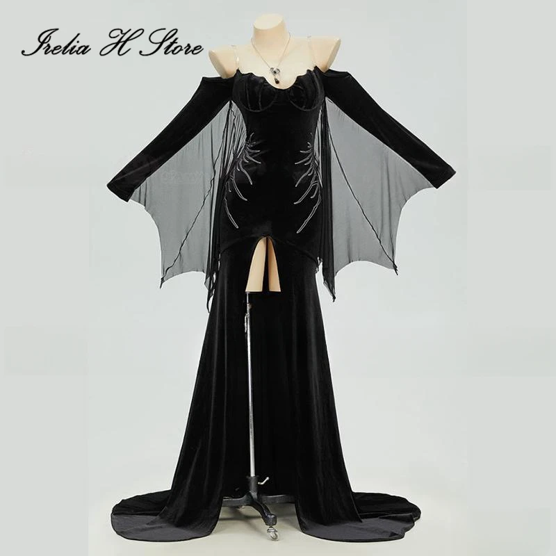 

Irelia H Anime Dark Gothic Bat Dress Cosplay Costume Sexy Lingeries Dress private photo shoots Female