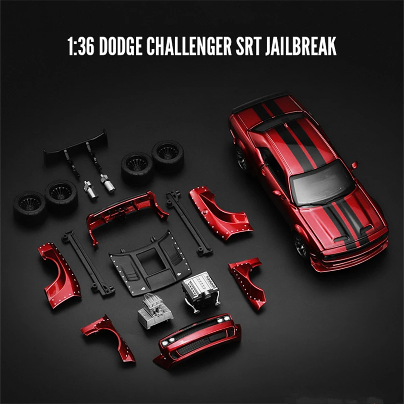 Assembly Version 1:36 Dodge Challenger SRT Jailbreak Alloy Modified Sports Car Model Metal Diecast Racing Car Model Kid Toy Gift