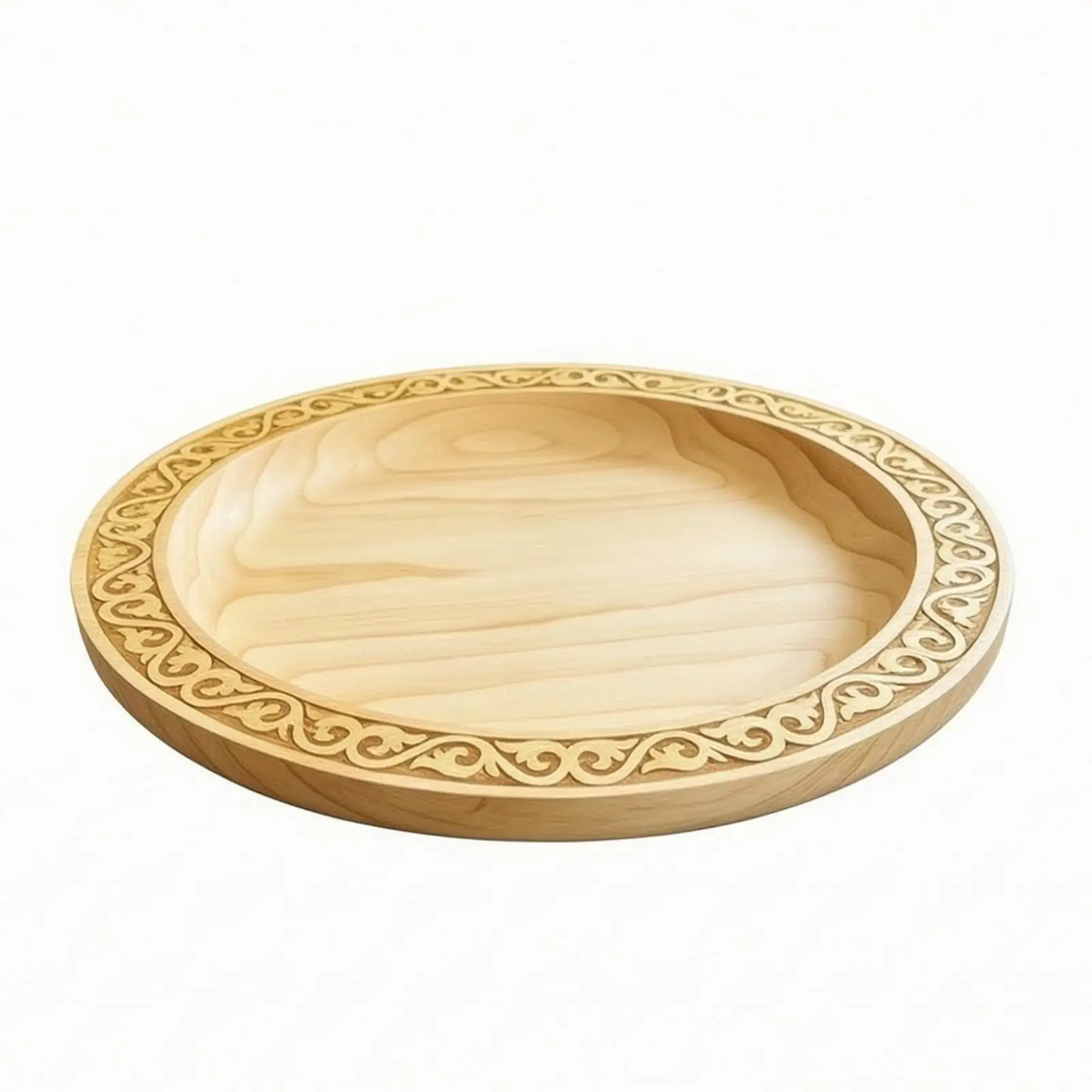 Luxury Wooden Tray Hand Painted Decorative Plate for Serving Food Drinks and Trinkets Elegant Table Accessory