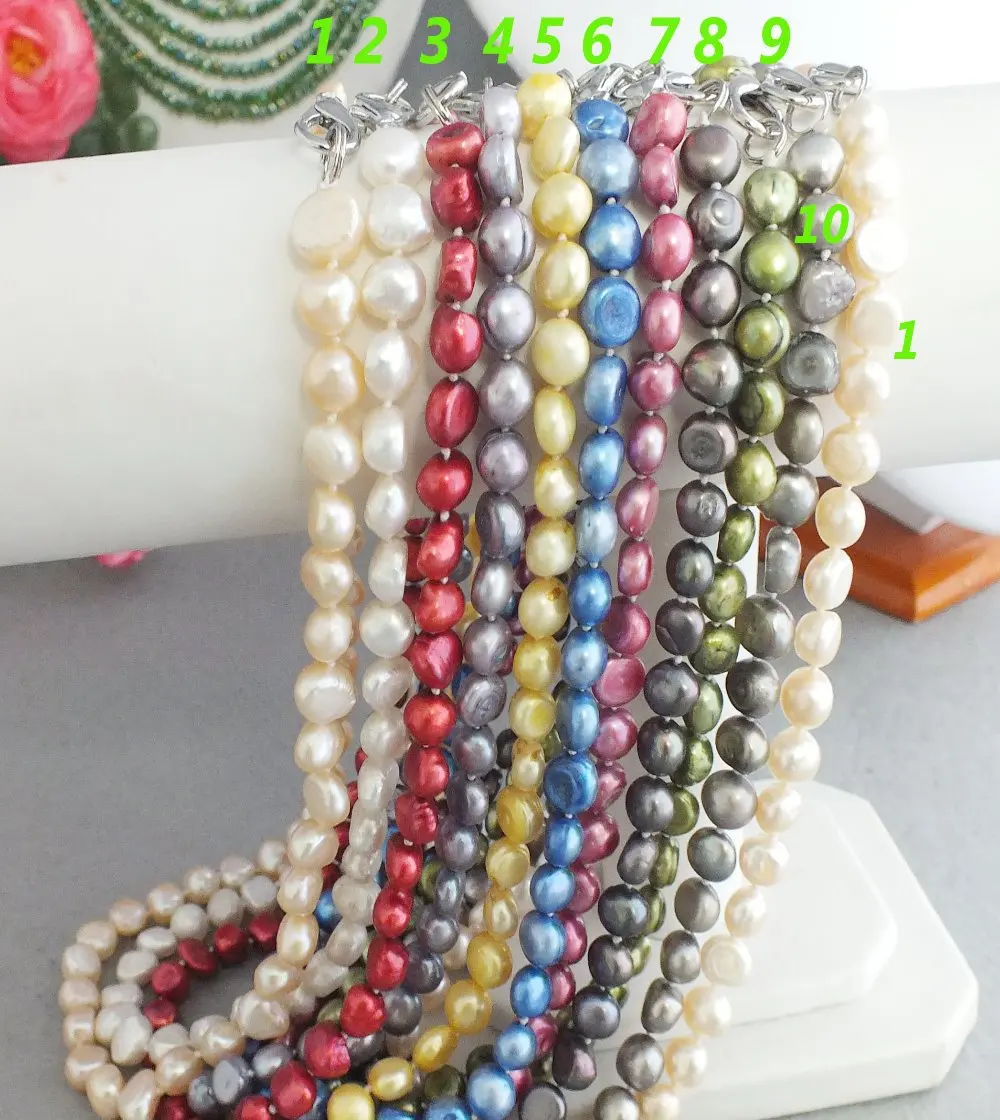 10colors  Baroque pearl necklace!Wholesale 50 shares mixed 40cm long necklace!