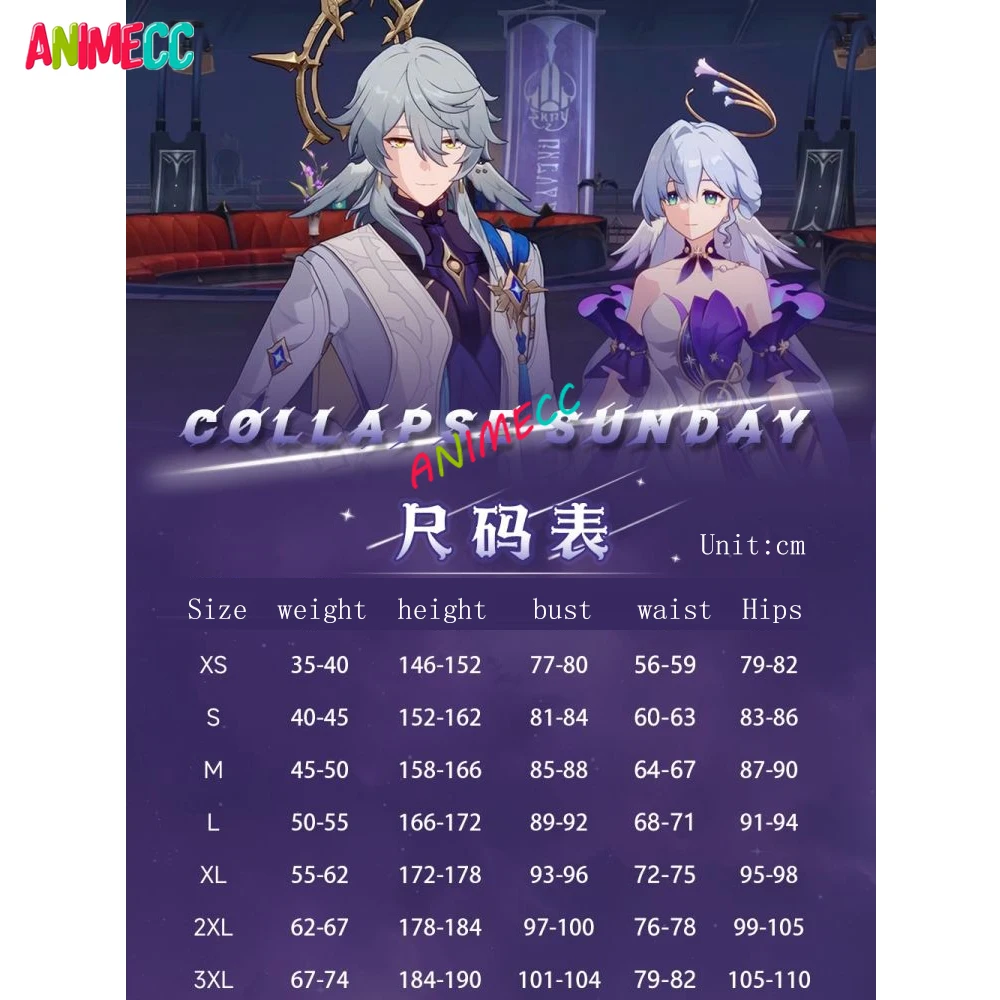 ANIMECC IN Stock XS-3XL Sunday Cosplay Honkai Star Rail Cosplay Costume Wig Hairwear Earring Anime Game Halloween Party for Men