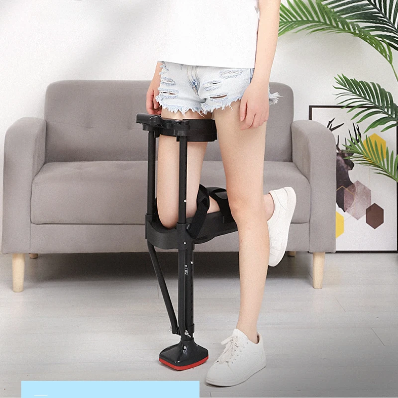 

Telescopic Single Leg Walking Aid, Hands-Free Knee Crutch, Mobility Enhancer Stick, Adjustable Walker for Independent Movement