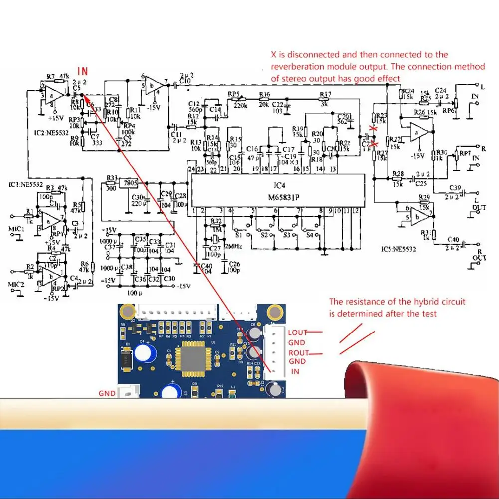 DSP Digital Reverb Module Karaoke Reverb Board Mixer Effector Module 0-99 100 Kinds Of Effect-X62A