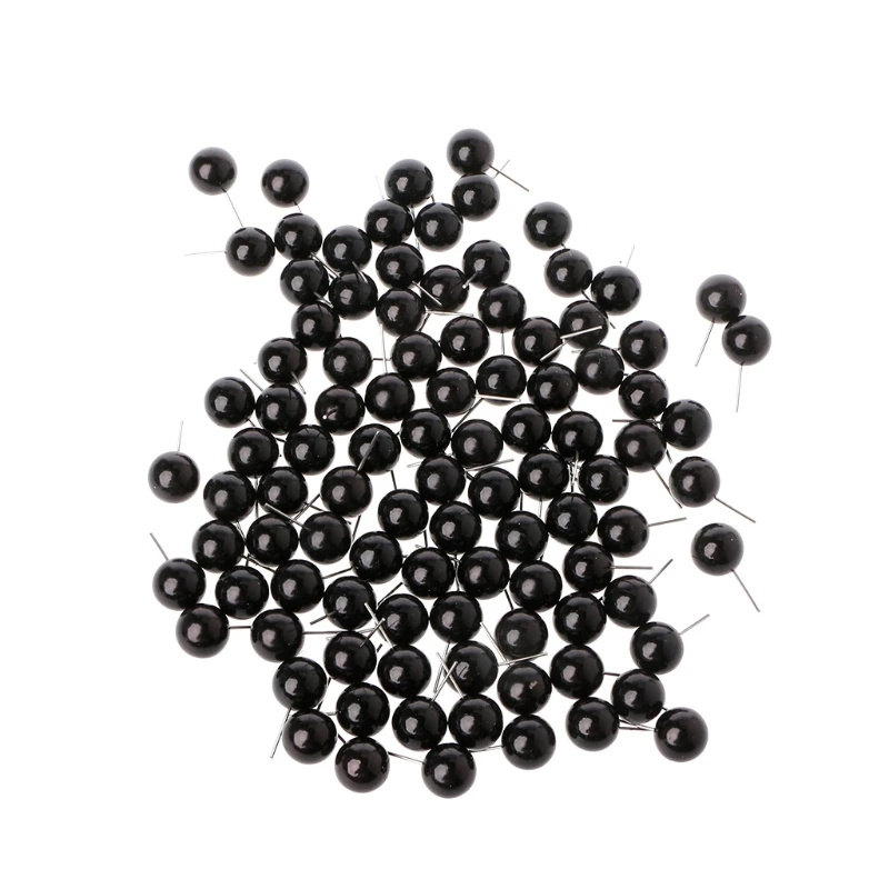 100Pcs Glass Eyes 4 To 14mm Needle Felting Kit Black Beans Puppet Doll Craft