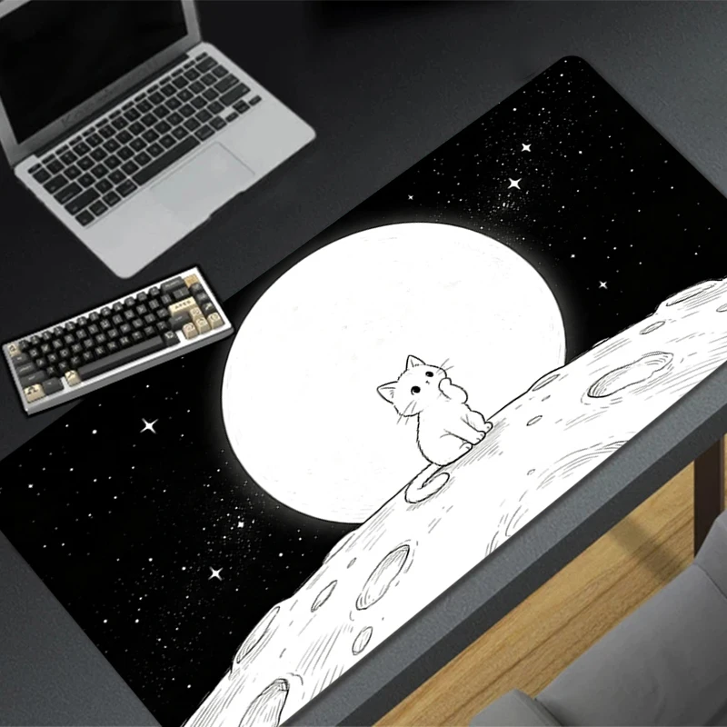 kawaii Mouse Pad Anime Professional Gaming Accessories Rubber Computer Keyboard Desk Mat Moon Cat Office desk mat Gamer mousepad