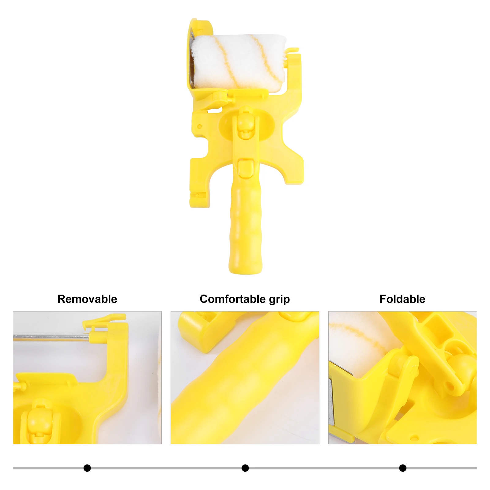 

1pc Wall Paint Brush Fiber Trimmer Edger Paint Roller Brush Yellow Lightweight Durable Painting Tool