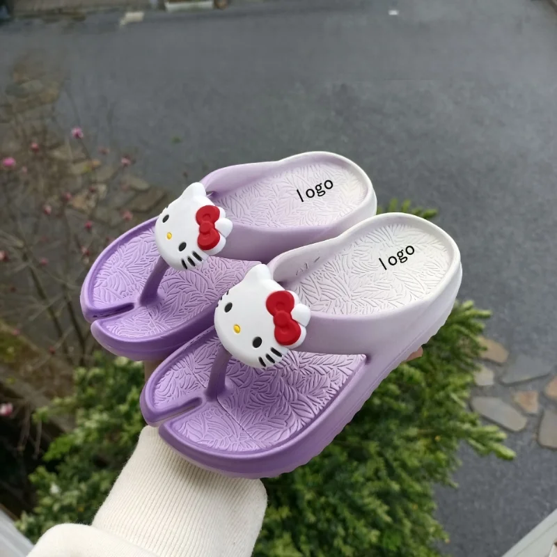 

Kids'Casual Shoes Sandals Beach shoes Cartoon Cat EVA Summer Shoes For Girls Soft Bottom Anti-slip Blue Pink Shoes Size 25-34