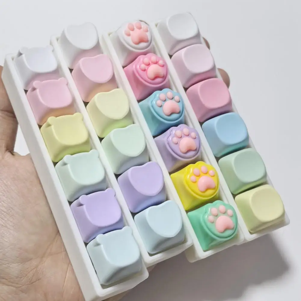 Durable Plastic Fidget Stress Relief Button Toy Keyboard Crisp Clicking Sound Fidget Keychain Lightweight Portable Anxiety Aid