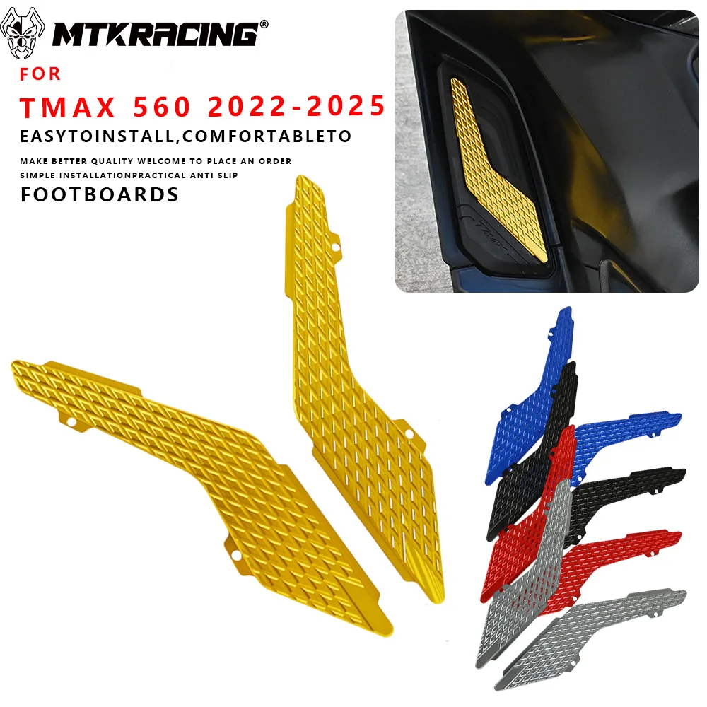 MTKRACING for YAMAHA TMAX 560 2022-2025 Motorcycle Foot Pegs Plate Skidproof Pedal Plate Footrest Footpads