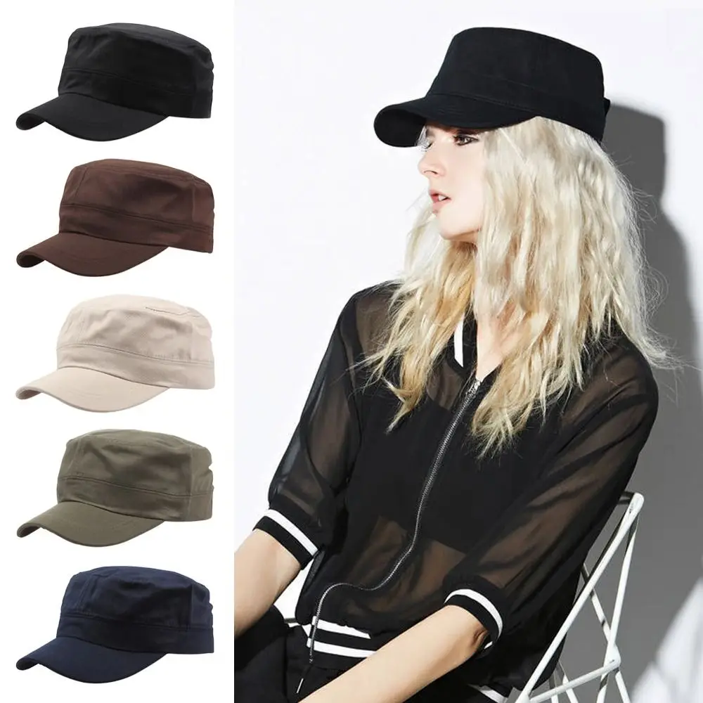 Outdoor Women Men Adjustable Fisher  Hats Bone Cap Men  Cap Flat Top Caps Cadet Hat