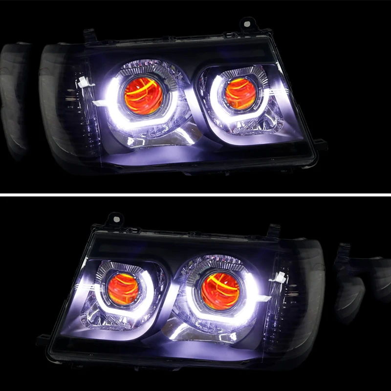 For Toyota LC100 Land Cruiser 4500 Full LED Headlamp Assembly 4700 Bi-xenon Projector Lens U-type Daytime Running Light - view 5