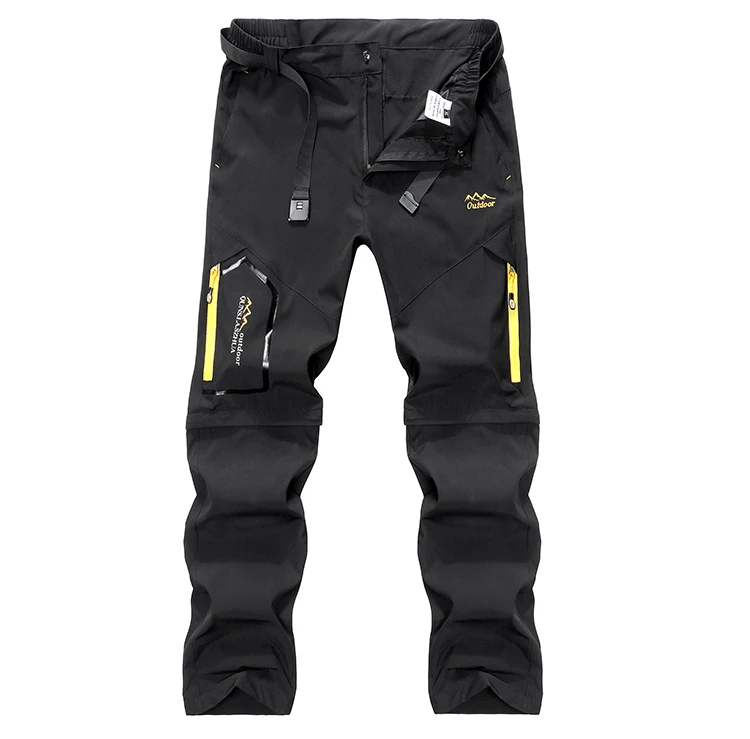 Pantalones convertibles de senderismo para hombre, pantalones de acampada, repelentes al agua, ligeros, de secado rápido, con cremallera, para pesca, trabajo de carga al aire libre, senderismo