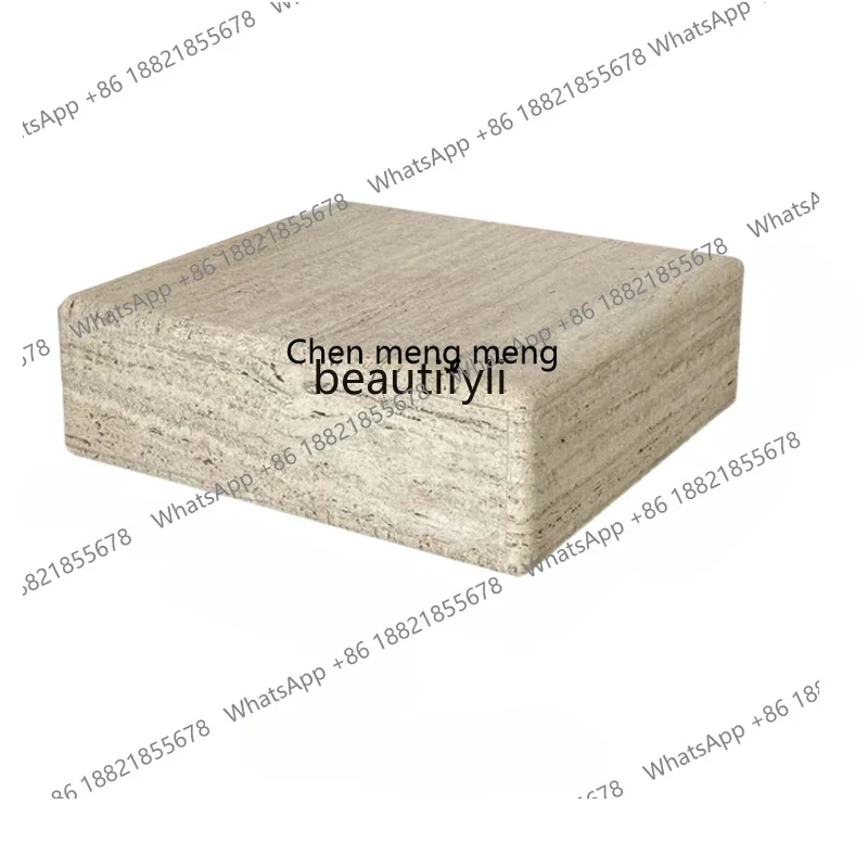 

X Nordic modern simple cream style Italian travertine marble living room new coffee tableAA