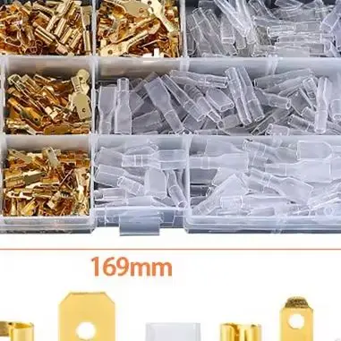 315PCS Gold Crimp Terminal Connector 2.8 4.8 6.3mm Male Female Insulated Wire Cable For Car Audio Home Appliance Electrical