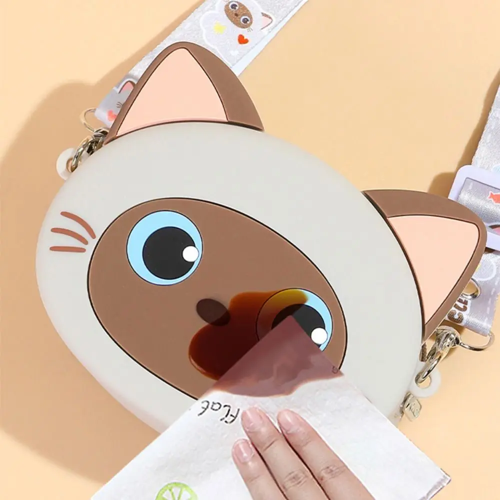 Mode Kitty Siamese Kat Tas Dier Cartoon Zwarte Kat Siliconen Tas Zachte Kawaii Kat Crossbody Tas Buiten