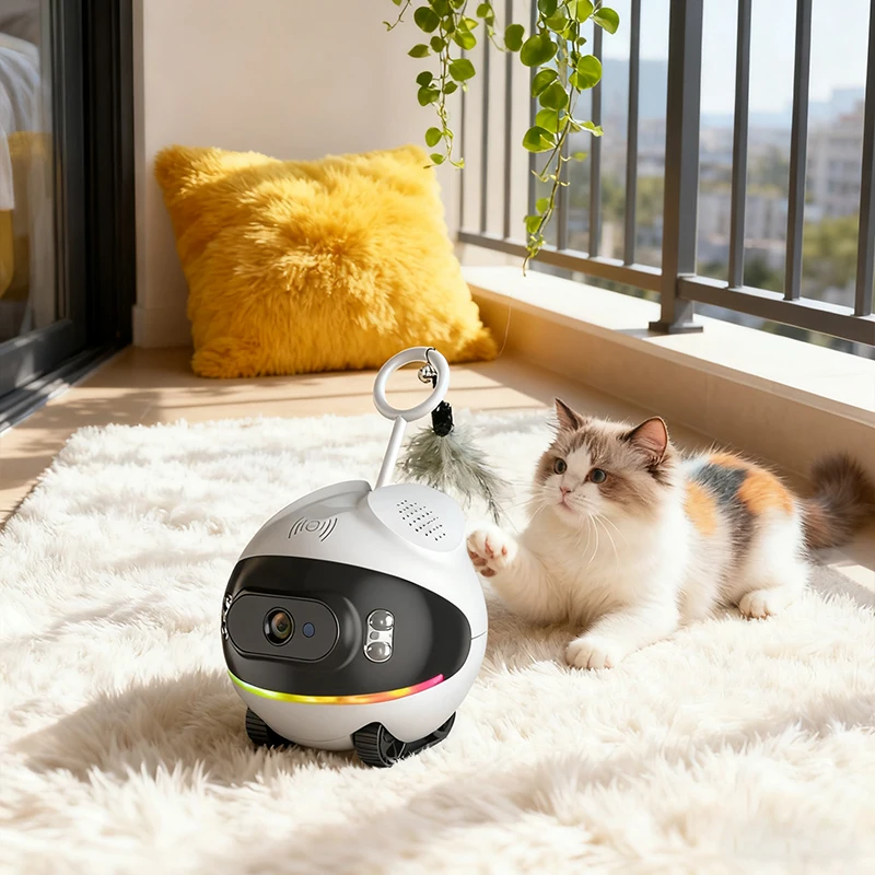 WiFi Connected Eco-Friendly Luxury Classic Tracking Lightweight Durable Rechargeable Pet Camera Cute Cartoon Design Auto Running