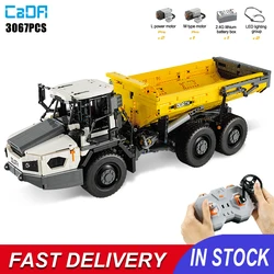 Cada Technical City Rc Articulated Dump Truck Building Blocks 3067PCS Heavy Engineering RC Car Remote Control Bricks Adult Toy