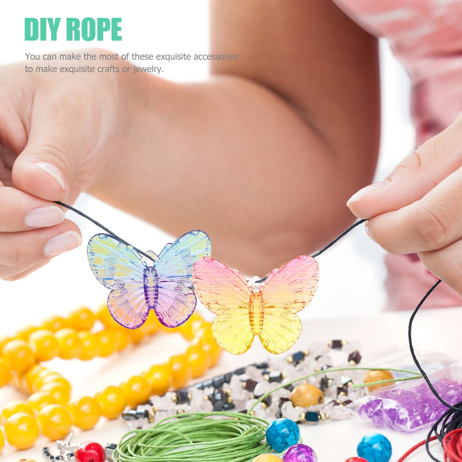 

50 Pcs Acrylic Butterfly Hair Accessories Craft Decorations Miniature Ornaments for Phone Case Hairpin DIY Supplies