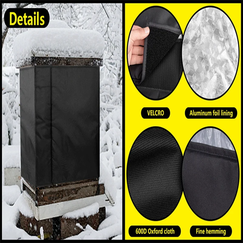 Beehive Box Wrap For Winter - 600D Oxford Beehive Protective Cover With Thermal Insulation, Cozy Windproof Cold Proof B Durable