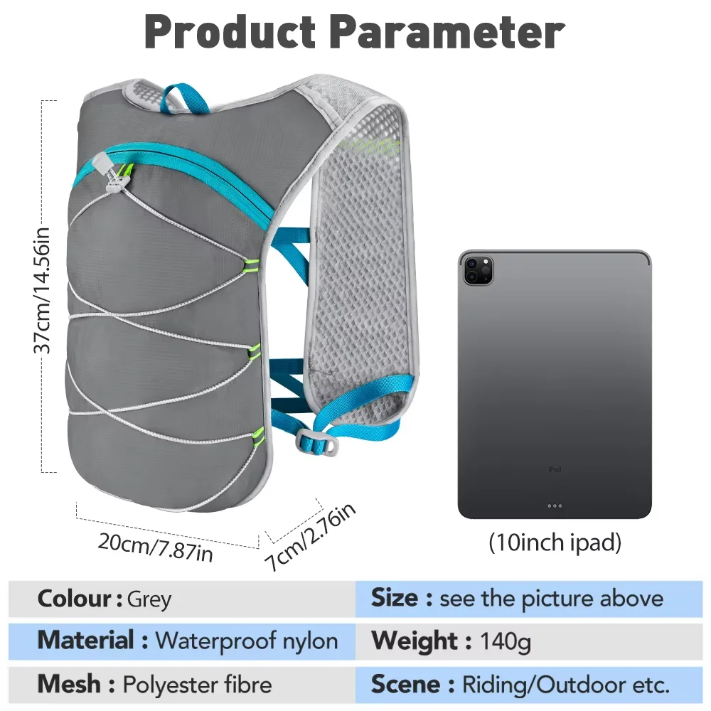 통기성 수화 조끼 트레일 러닝 배낭 경량 사이클링 러닝 조깅 마라톤 배낭 승마 자전거 등산 가방