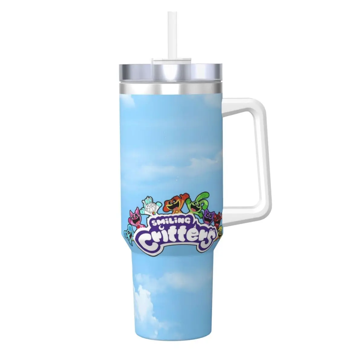 Smiling CatNap Dogday Stainless Steel Tumbler Thermal Mug With Straws and Lid Large Capacity Mugs Cup Cold Drink Water Bottle