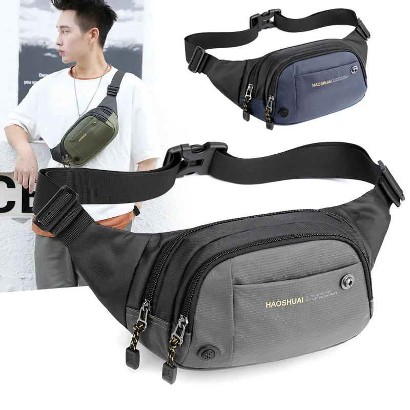 

New Shape Men's Waterproof Waist Bag Outdoor Multifunctional Crossbody Shoulder Pack Lightweight Travel Running Chest Bag