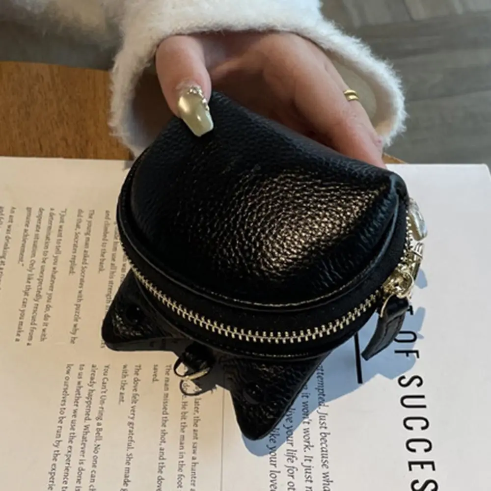 Fashion Zipper Genuine Leather Coin Purse Cash Storage Keychain Change Bag Card Bag Multi-Functional Cute Coin Wallet Female