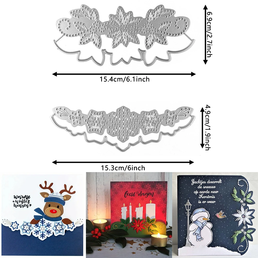 Weihnachtsstern Laub Schneeflocke Rand Rahmen Metall Stanzformen Set für DIY Scrapbooking Weihnachten Papier Karte Handwerk Projekt