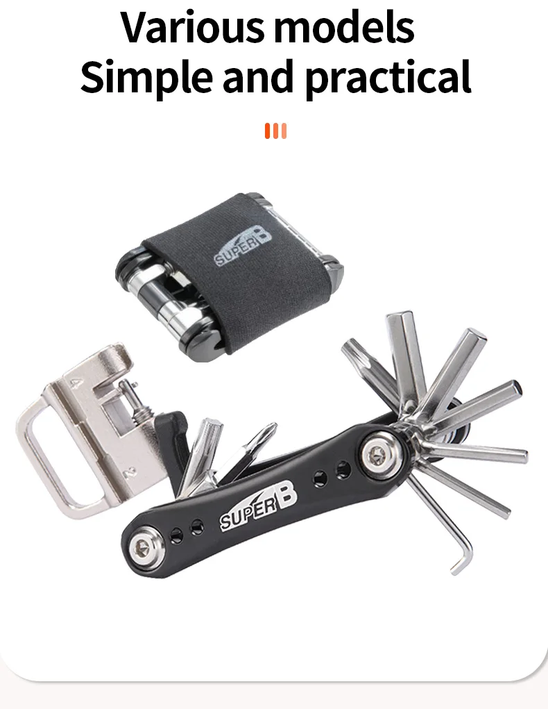 Super B 18 in 1 Mini Fahrrad Multi tool Fahrrad Reparatur Multifunktion werkzeuge 1/2/2/3/4/5/6/8mm Inbus schlüssel Ketten werkzeug langlebig – Detail 5