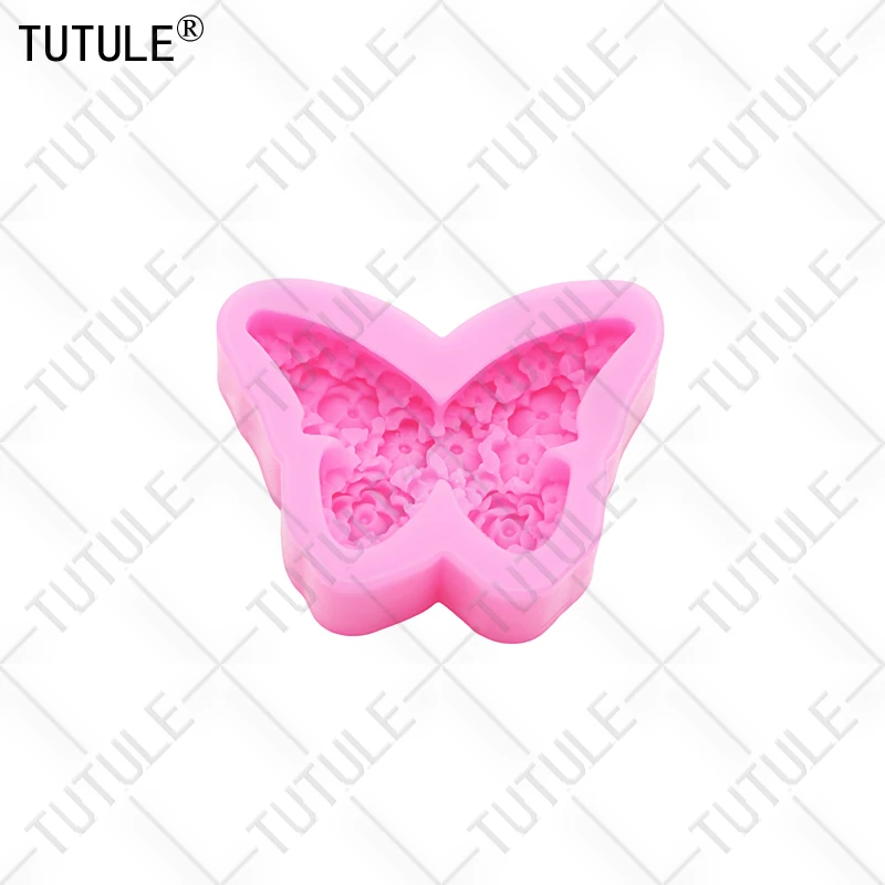 3D Flower butterfly Scented Candle Silicone Mold Drop Glue Decorative Epoxy Resin Mold DIY butterfly Chocolate Silicon Cake Mold