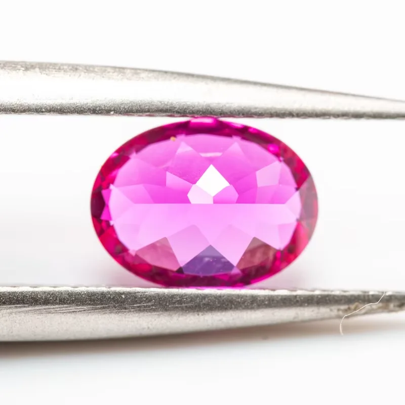 Hübscher rosa Rubin, UV-Test bestanden, Mohs-Härte, ovaler Facettenschliff, VVS1, für Charms, DIY-Schmuckherstellung/Sammlung, Edelstein – Detail 2