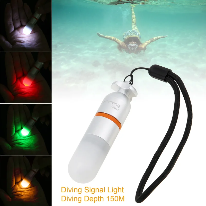 1PCS DS01 Underwater 150M Scuba Dive Strobe Beacon Diving Signal Light Night Dive Flashing Marker Light with AAA Battery