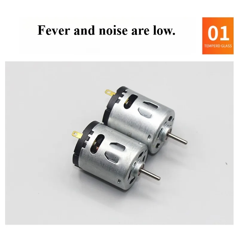 Motor DC RS360 12V 12000RPM de Alta Velocidade com Escovas de Carbono para Brinquedos DIY, Secadores de Cabelo e Ventiladores Elétricos