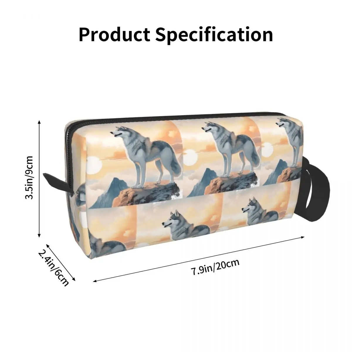 Siberian Husky In The Mountains Makeup Bag Cosmetic Organizer Storage Dopp Kit for Women Beauty Travel Pencil Case