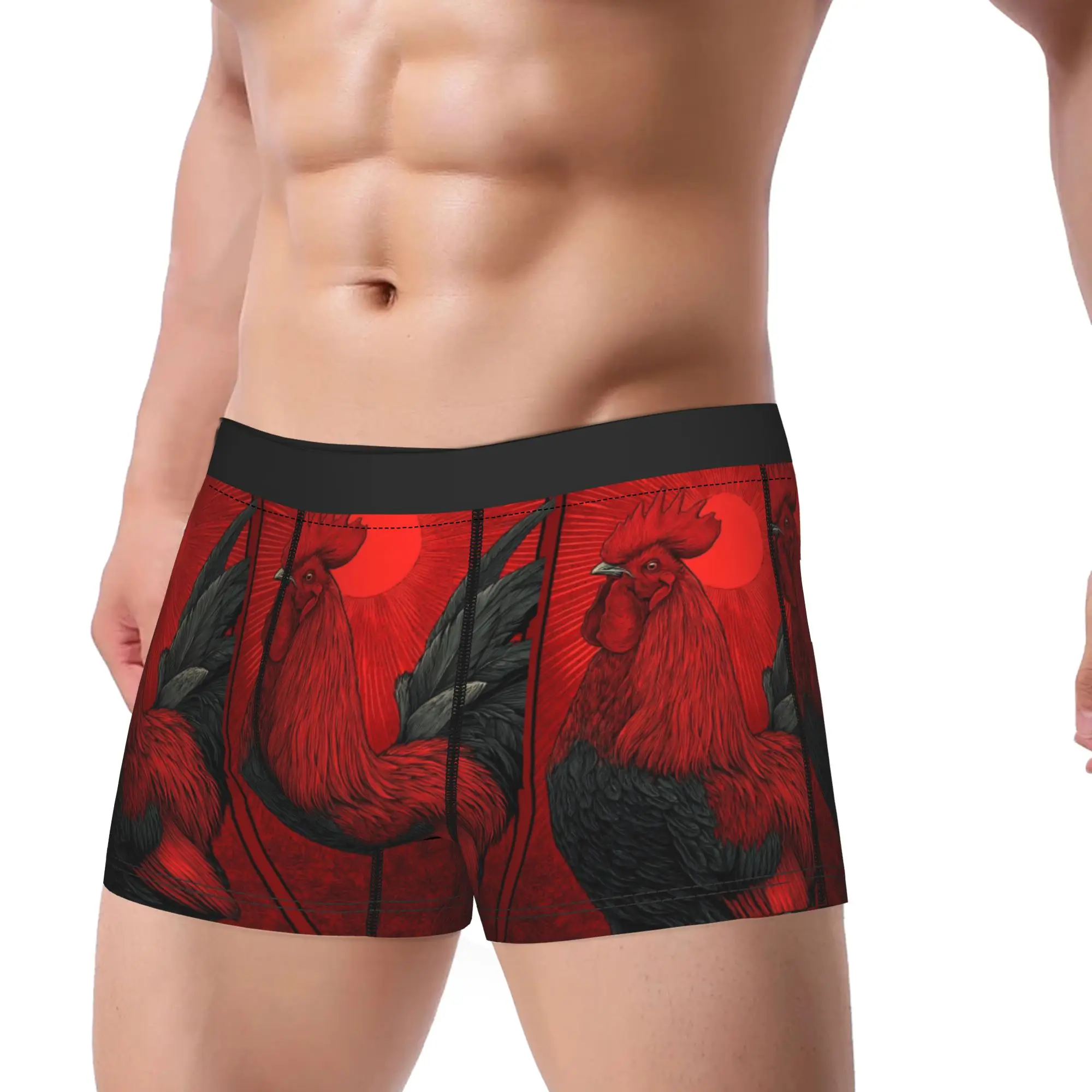 Rooster Vintage Art Trunk  Pouch Underwear Quality Custom Shorts Briefs Soft Trend Male Panties Large Size