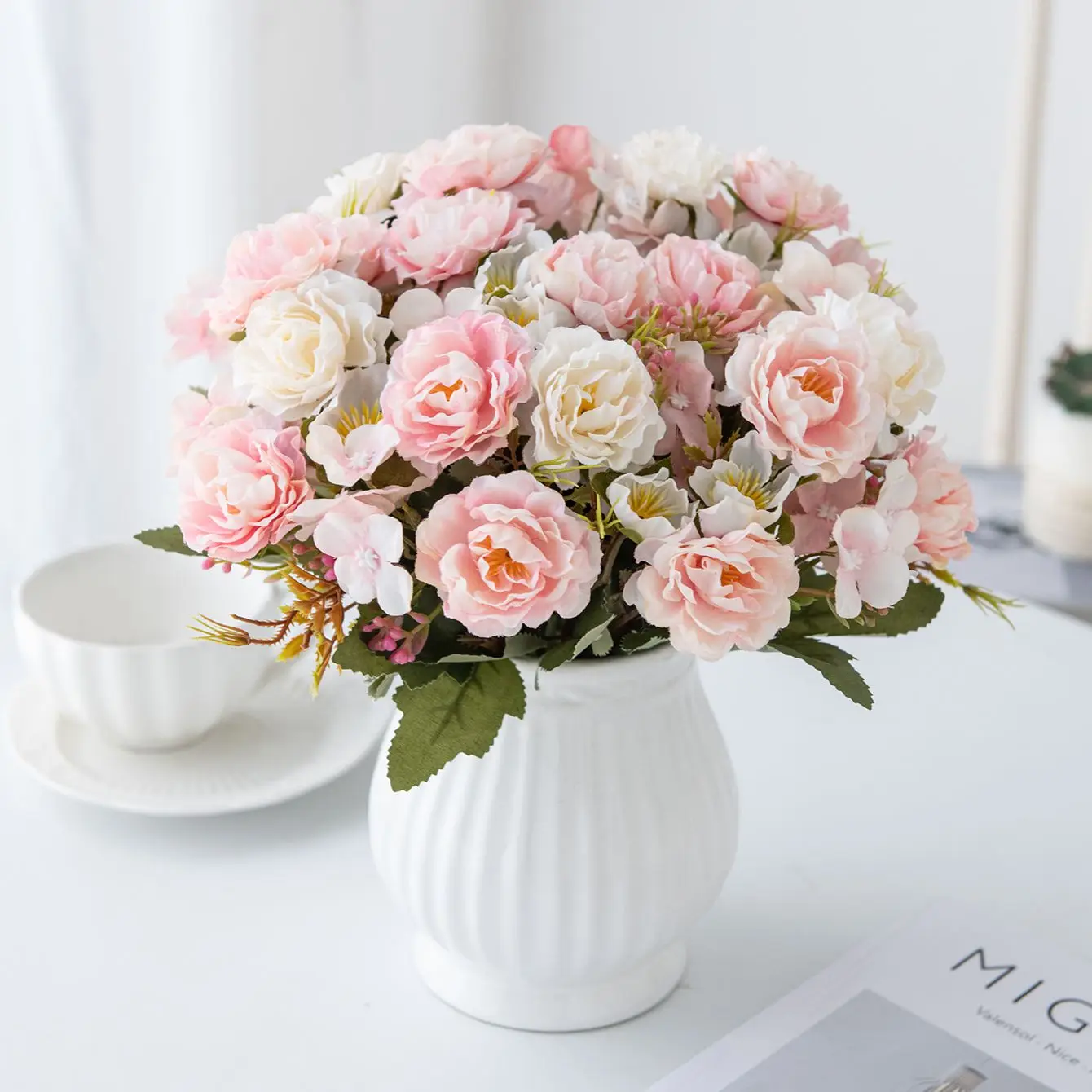 Künstliche Blumen Seiden-Pfingstrosen Rosen für Festival, Zuhause, Tisch, Garten, Kranz, Hochzeit, Brautstrauß, DIY-Geschenke, Requisiten, Dekoration