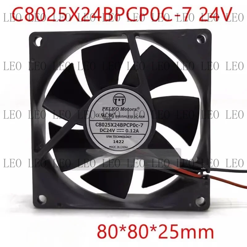 MY For PELKO MOTORS DC24V 0.12A C8025X24BPCP0c-7 8CM 2-Wire Inverter Cooling Fan